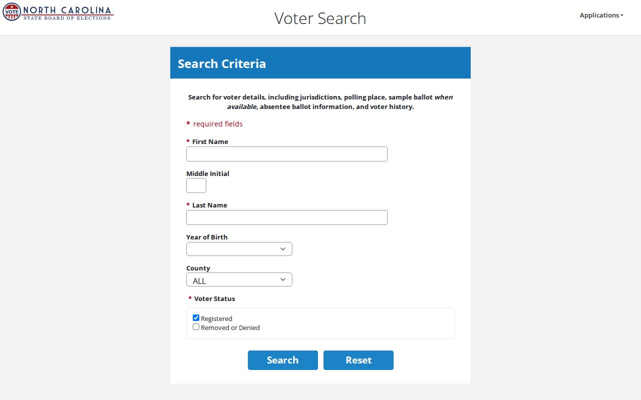 Morrisville residents directory North Carolina voter lookup fields